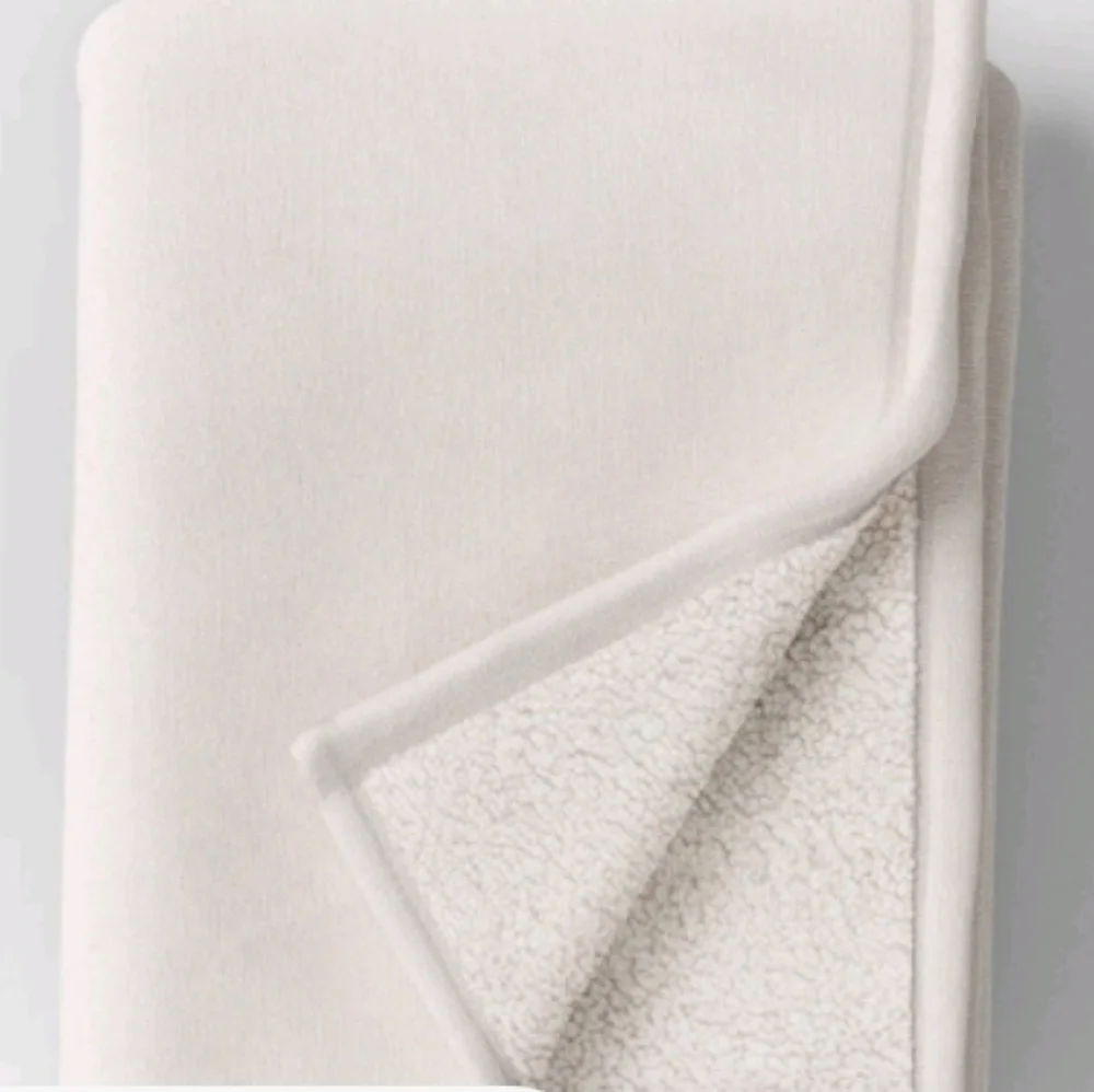New! Threshold oversized chenille faux shearling luxury knit throw blanket cream